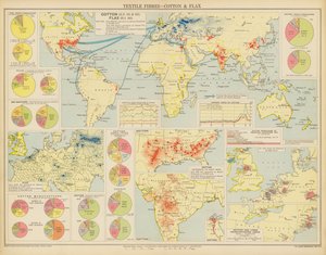 纺织纤维、棉花和亚麻（彩色平版印刷） 作者 英语学校