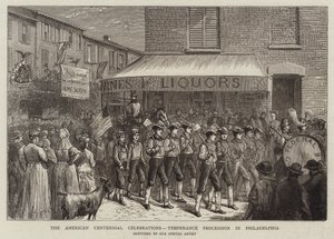美国百年庆典，费城禁酒游行（版画） 作者 英语学校