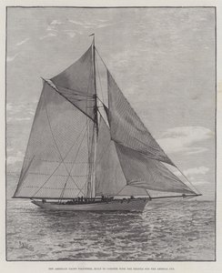 The American Yacht Volunteer，专为与 Thistle 竞争美洲杯而建造（雕刻） 作者 英语学校