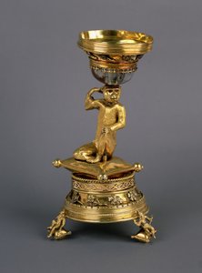 Ape Salt，由大主教Warham于1516年提交给牛津新学院，电话：1450-1500（银镀金，红宝石和水晶） 作者 英语学校