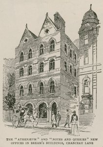 The Athenaeum和Notes and Queries位于伦敦Chancery Lane的Breams Buildings的新办公室 作者 英语学校