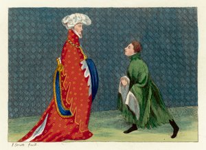 The Author paying his respects to a Gascoigne Knight (coloured engraving) 作者 英语学校