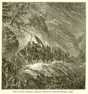 黑人王子三月通过Roncesvalles，1356年 作者 英语学校
