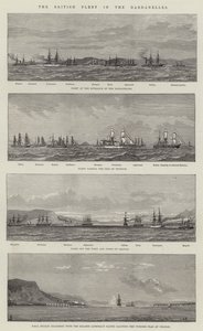 达达尼尔海峡的英国舰队（版画） 作者 英语学校