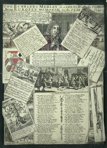 冒泡者的混合泳或时光素描是欧洲1720年纪念馆，讽刺性雕刻 作者 英语学校