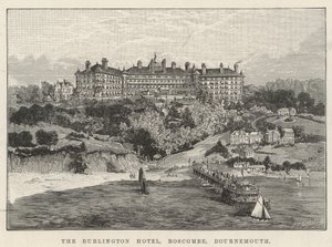 The Burlington Hotel, Boscombe, 伯恩茅斯 (雕刻) 作者 英语学校