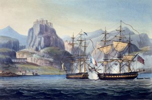 1809年，来自英国海军年表的HMS Belle Poule拍摄的Var，由J. Ralfe拍摄