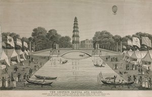 1814年，在圣詹姆斯公园（St. Jamess Park）为大禧年（Grand Jubilee）的运河竖立了中国宝塔和桥梁 作者 英语学校