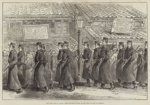 日本内战，野都警察前往萨摩战地（版画） 作者 英语学校