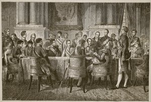 维也纳会议，插图来自卡塞尔斯画报英国历史（棕褐色照片） 作者 English School