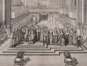 詹姆士二世国王（1633-1701）和他的第二任妻子摩德纳的玛丽（1658-1718）1685年加冕 作者 英语学校