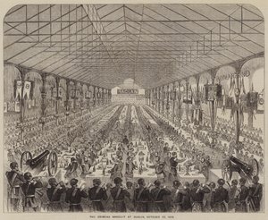 1856 年 10 月 22 日在都柏林举行的克里米亚宴会（版画） 作者 英语学校