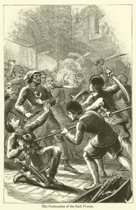 萨克岛海盗的毁灭（雕版画 作者 英语学校
