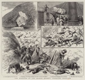 Crarae 采石场的灾难，Lochfyne，苏格兰（版画） 作者 英语学校