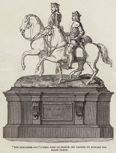 "唐卡斯特杯"，法国国王约翰被黑王子爱德华俘虏（雕刻）。 作者 英语学校