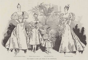 法夫公爵夫人和三个伴娘（版画） 作者 英语学校