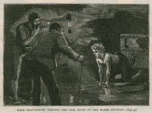 沙夫茨伯里伯爵; 1840年至1841年访问黑国的煤矿;来自The Graphic，1885年10月10日 作者 英语学校