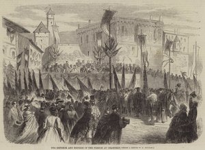 法国皇帝和皇后在 Chambery（雕刻） 作者 英语学校