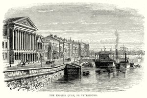 英国码头，圣彼得堡（雕刻） 作者 英语学校