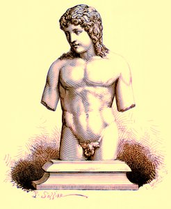梵蒂冈的爱神，梵蒂冈的雕像，Victor Duruy的罗马历史插图，1884年出版（数字增强图像） 作者 英语学校