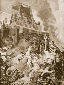 尼尼微的衰落，哈钦森国家历史的插图，c.1910-15 作者 英语学校