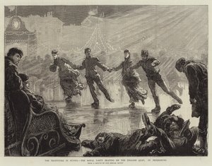The Festivities in Russia, the Royal Party Skating on the English Quay, St Petersburg (engraving) 作者 英语学校
