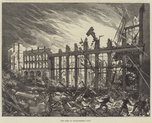 城市伍德街的火灾（版画） 作者 英语学校