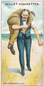 Firemans Lift No.2，No.19来自1913年Willss Cigarettes卡的First Aid系列 作者 英语学校