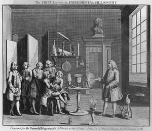 实验哲学第一讲，1748年为环球杂志镌刻 作者 英语学校