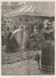 马尔堡庄园的花园派对，女王陛下招待客人（版画） 作者 英语学校