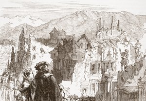 日内瓦人摧毁了他们城市的郊区，詹姆斯·艾特肯·威利（James Aitken Wylie，1808-1890），酒吧的新教历史插图。 1878年 作者 英语学校