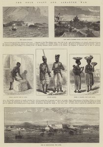 黄金海岸和阿桑提战争（雕刻）。 作者 英语学校