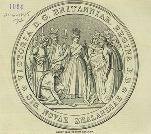 新西兰的大封印，来自“伦敦画报”，1845年6月21日 作者 英语学校