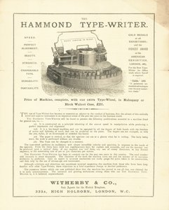 来自伦敦High Holborn的Wetherby＆Co的Hammond Type-Writer 作者 英语学校