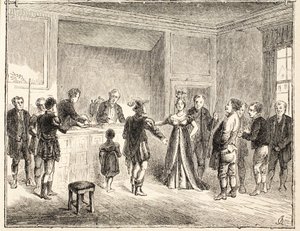 手和剪刀，Pie-Poudre法院的案件，来自1811年的图纸 作者 英语学校