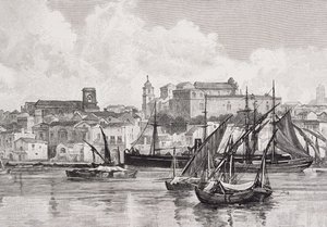 The Harbour，Brindisi，Italy，来自&39;The Picturesque Mediterranean&39;，第3卷，由Cassell and Co. Ltd.出版，1880s-90s 作者 英语学校