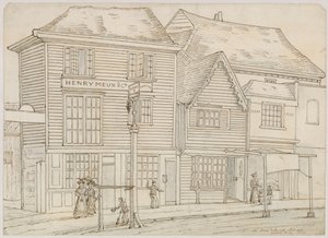 野兔和猎犬，伊斯灵顿，1840年拉下来（墨水在纸上） 作者 英语学校