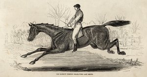 The Harrow Steeple Chase：The Last Brook，来自&39;The Illustrated London News&39;，1845年4月26日（雕刻） 作者 英语学校