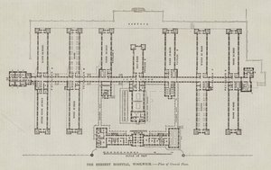 赫伯特医院，伍尔维奇，底层平面图（雕刻）。 作者 英语学校