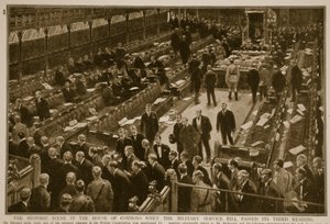 1914  -  1919年“兵役法案”通过三读时，下议院的历史场景 作者 英语学校