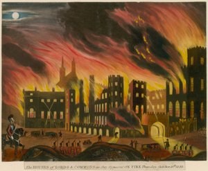 1834年10月16日，上议院和下议院出现了火 作者 英语学校