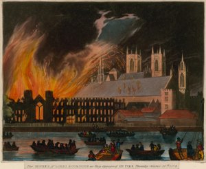 1834年10月16日，上议院和下议院出现了火 作者 英语学校