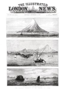 1883年9月8日，The Illustrated London News的Krakatoa岛的封面 作者 English School