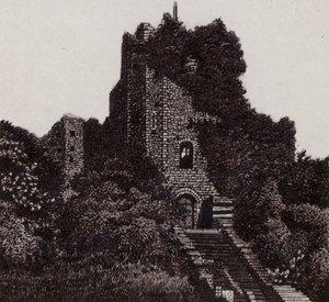 The Keep，加的夫城堡（石版画） 作者 英语学校
