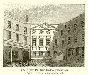国王印刷厂，Blackfriars 作者 English School