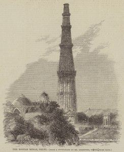德里的库塔布米纳尔（雕刻）（The Kootab Minar, Delhi）。 作者 英语学校