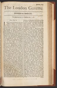 伦敦公报》，第5655期，第1页，1718年6月28日（打印）。 作者 英语学校