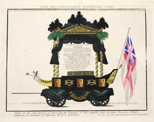 宏伟的葬礼车，酒吧。 1806（手工彩色雕刻） 作者 英语学校