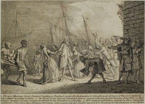 最杰出的签署者Senesinos登陆英格兰，c.1726 作者 英语学校