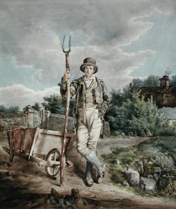 铺粪机，约1830年（纸上水彩画） 作者 英语学校